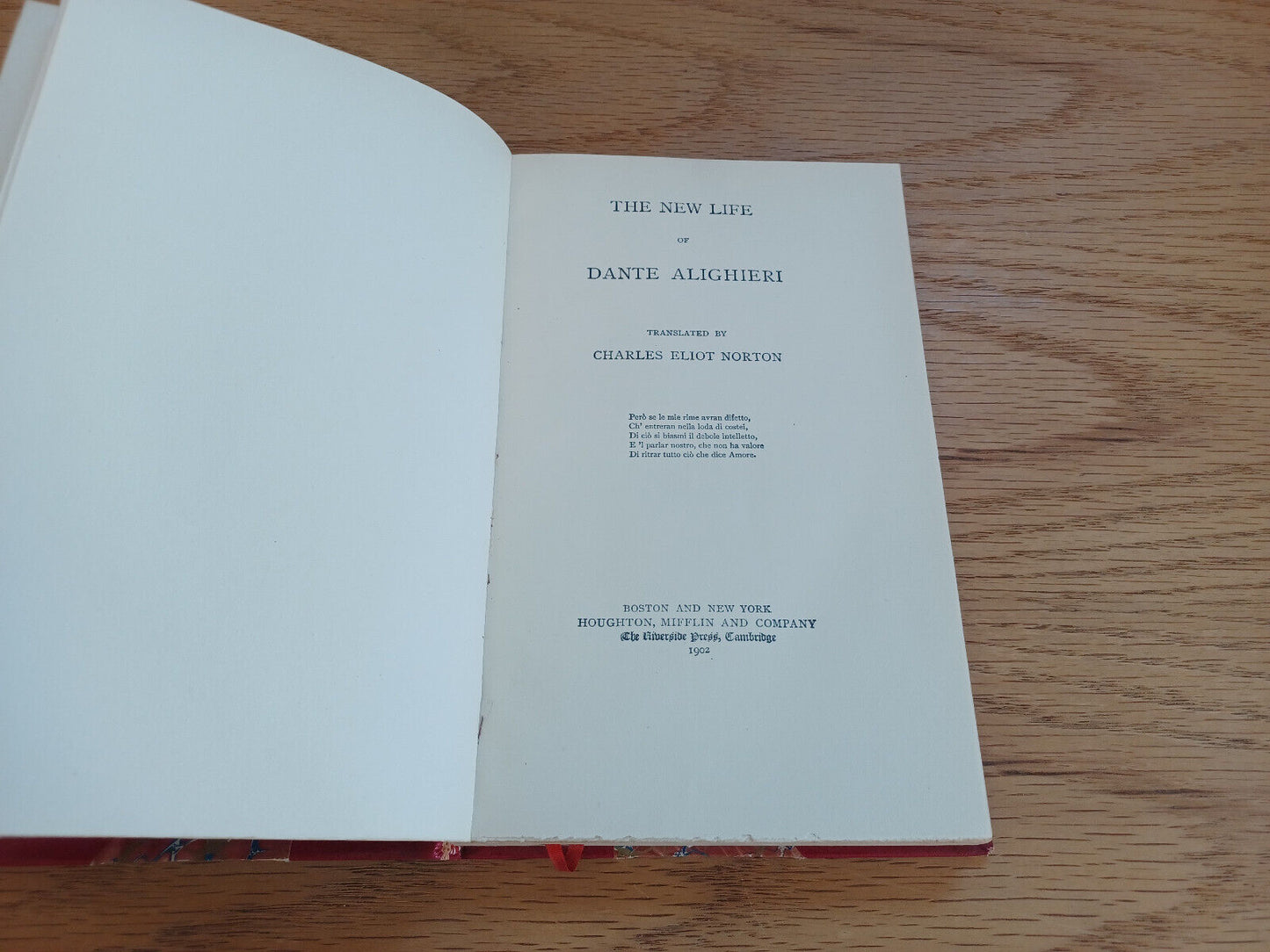 The New Life Of Dante Alighieri 1902 Translated By Charles Eliot Norton