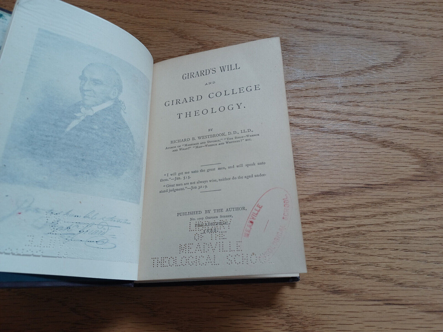 Girard'S Will And Girard College Theology Richard B Westbrook 1888