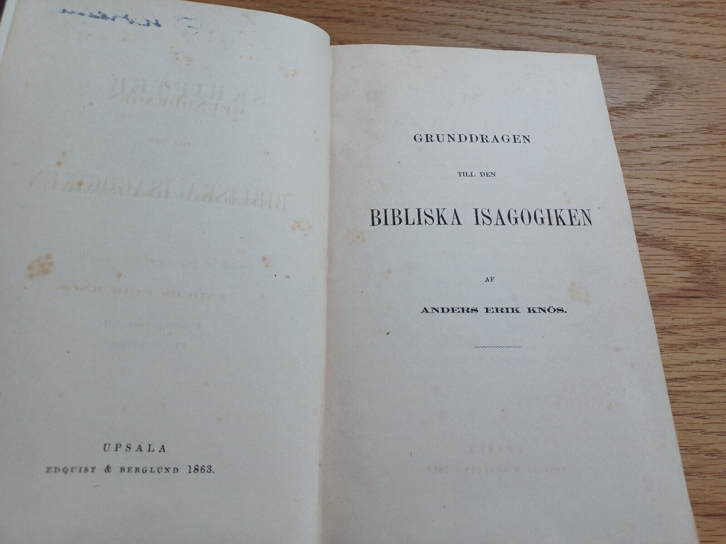 Skrifter Af Anders Erik Knos 1863 Forsta Bandet Forsta Haftet Danish