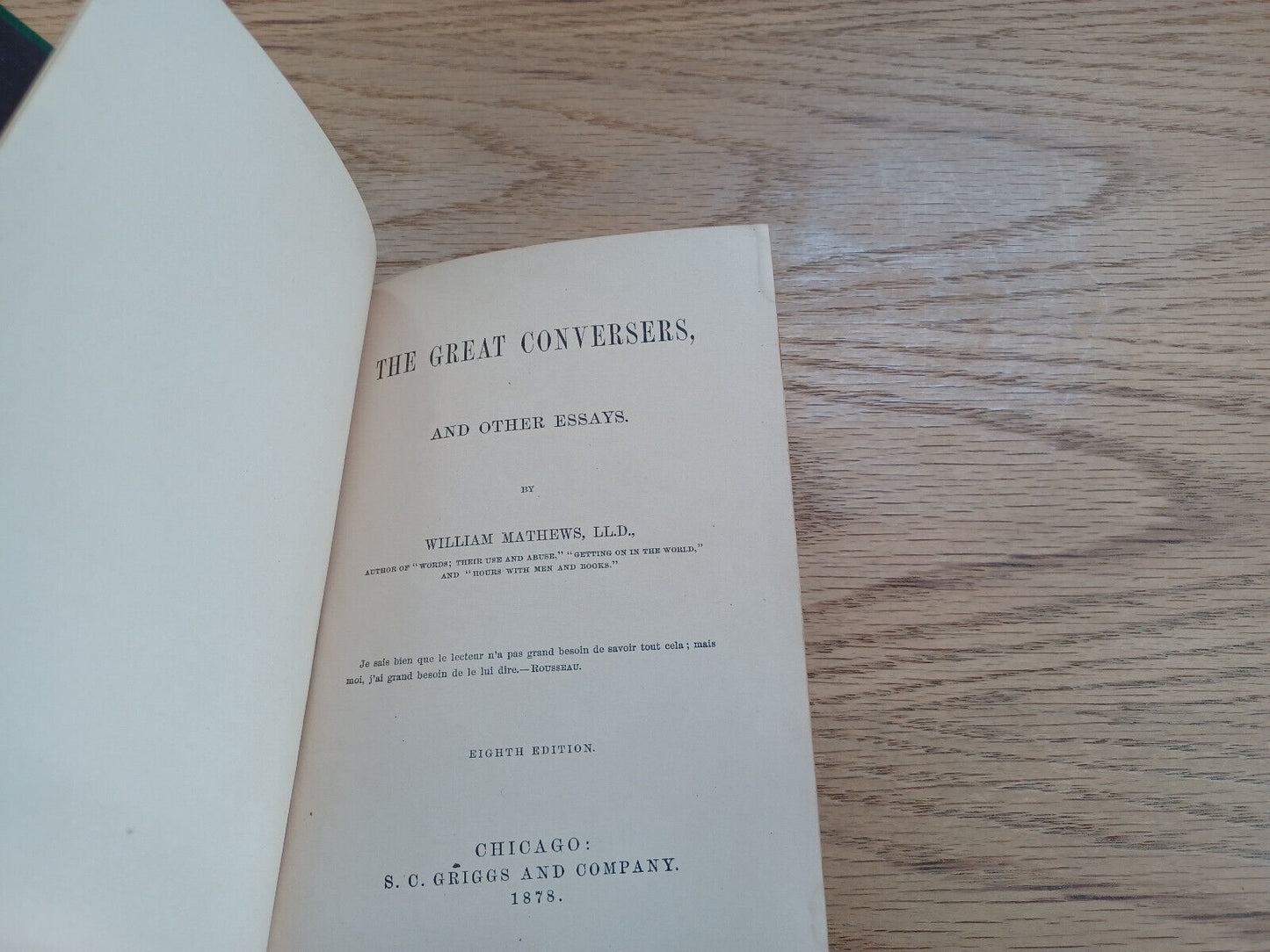 The Great Conversers And Other Essays William Mathews 1878