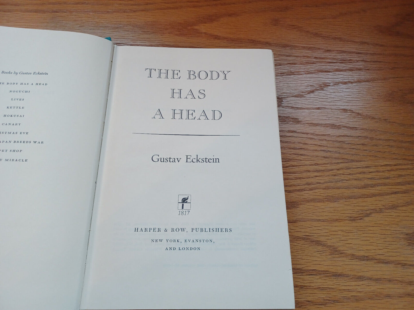 The Body Has A Head By Gustav Eckstein 1970