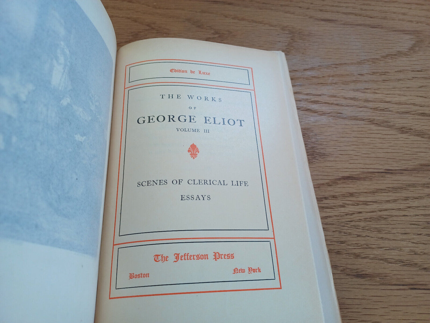 The Works Of George Eliot Vol Iii Edition De Luxe Scenes Of Clerical Life