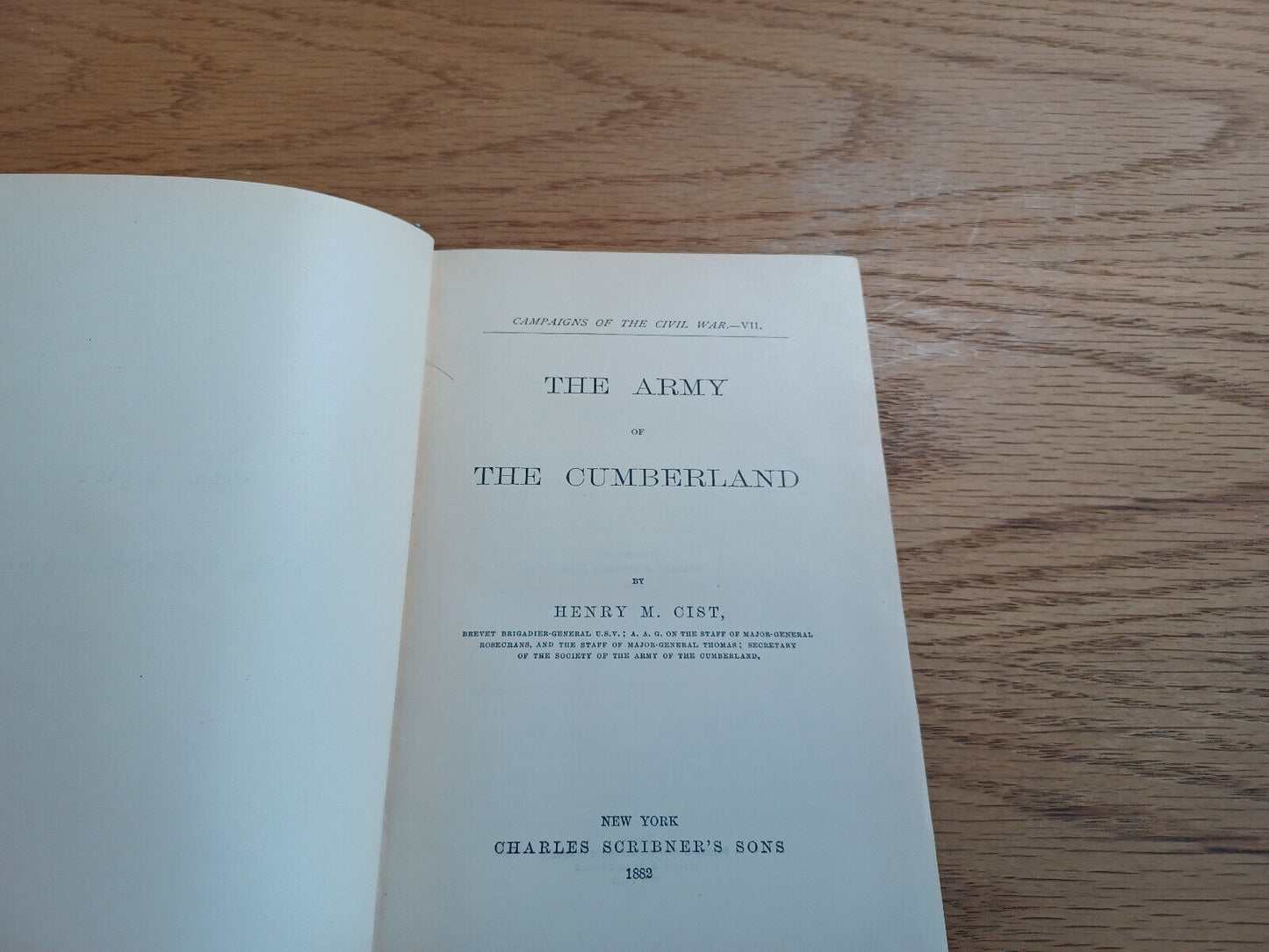 The Army Of The Cumberland Henry M Cist 1882 Campaigns Of The Civil War Vii