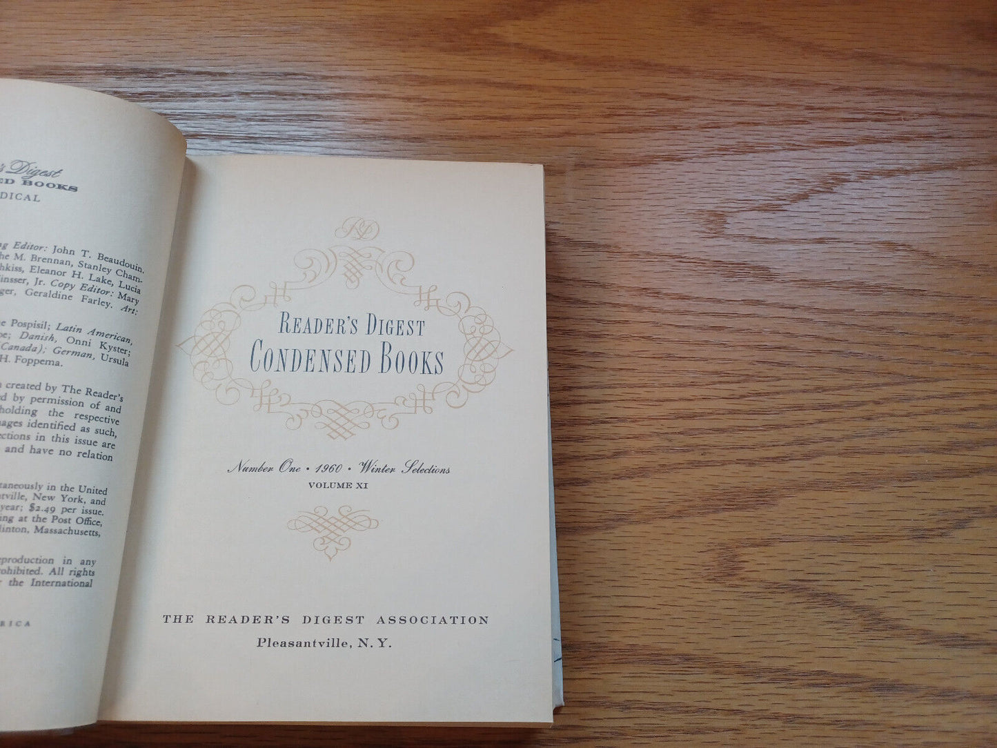 Readers Digest Condensed Books Number One 1960 Volume 11