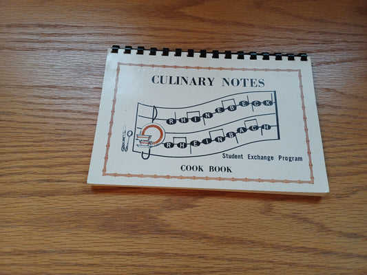 Culinary Notes Cookbook Reinbeck Reinbach Student Exchange Program 1982