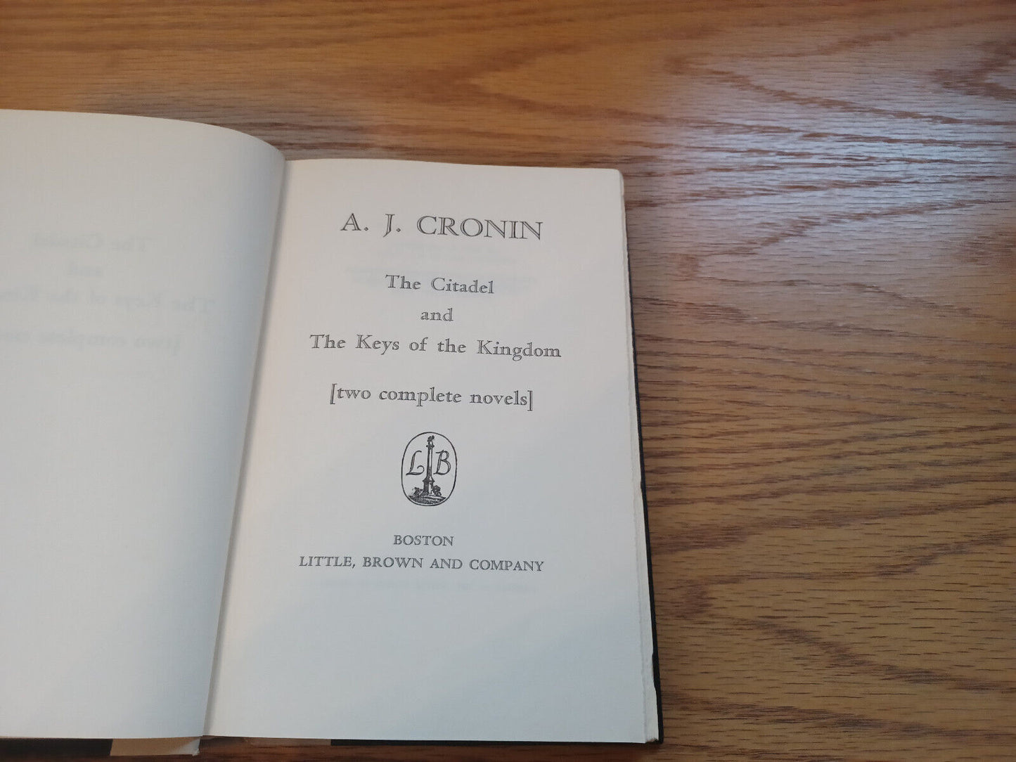 The Citadel And The Keys Of The Kingdom A J Cronin 1941