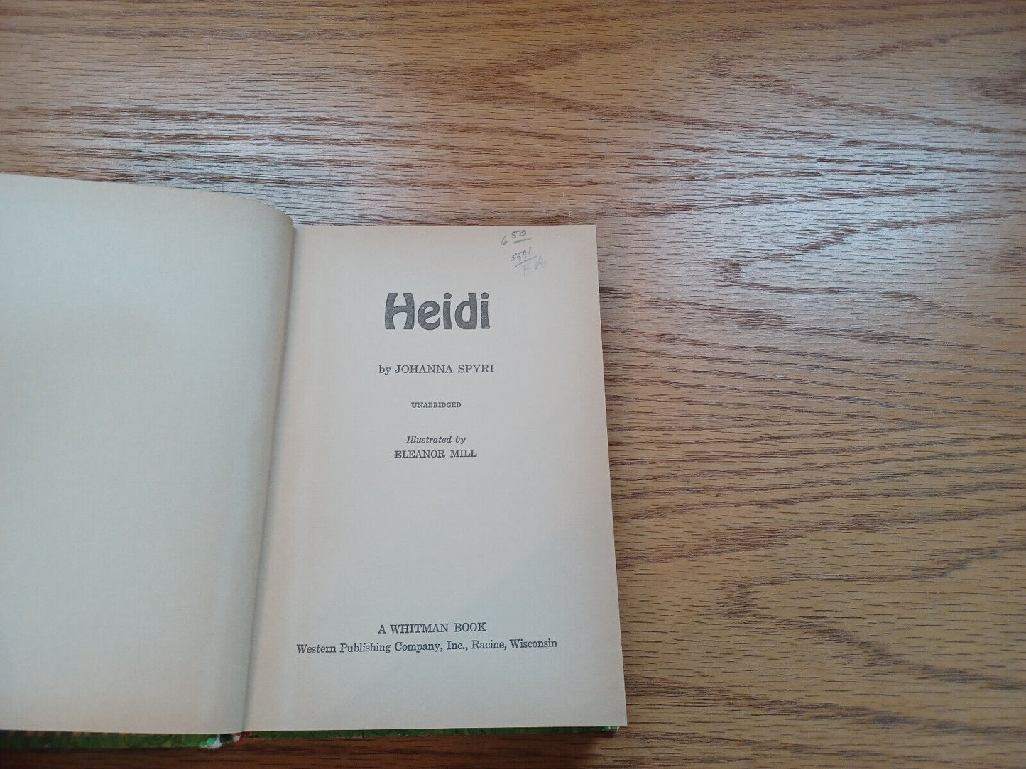 Heidi By Johanna Spyri 1970 Whitman