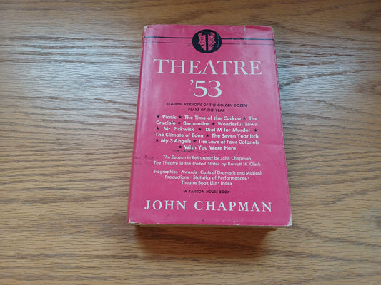 Theatre '53 Barret H Clark Hardcover Dust Jacket Random House 1St Printing