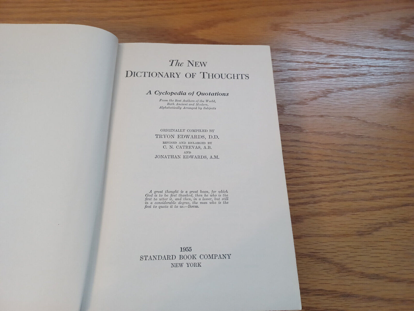 The New Dictionary Of Thoughts A Cyclopedia Of Quotations Tyron Edwards 1955