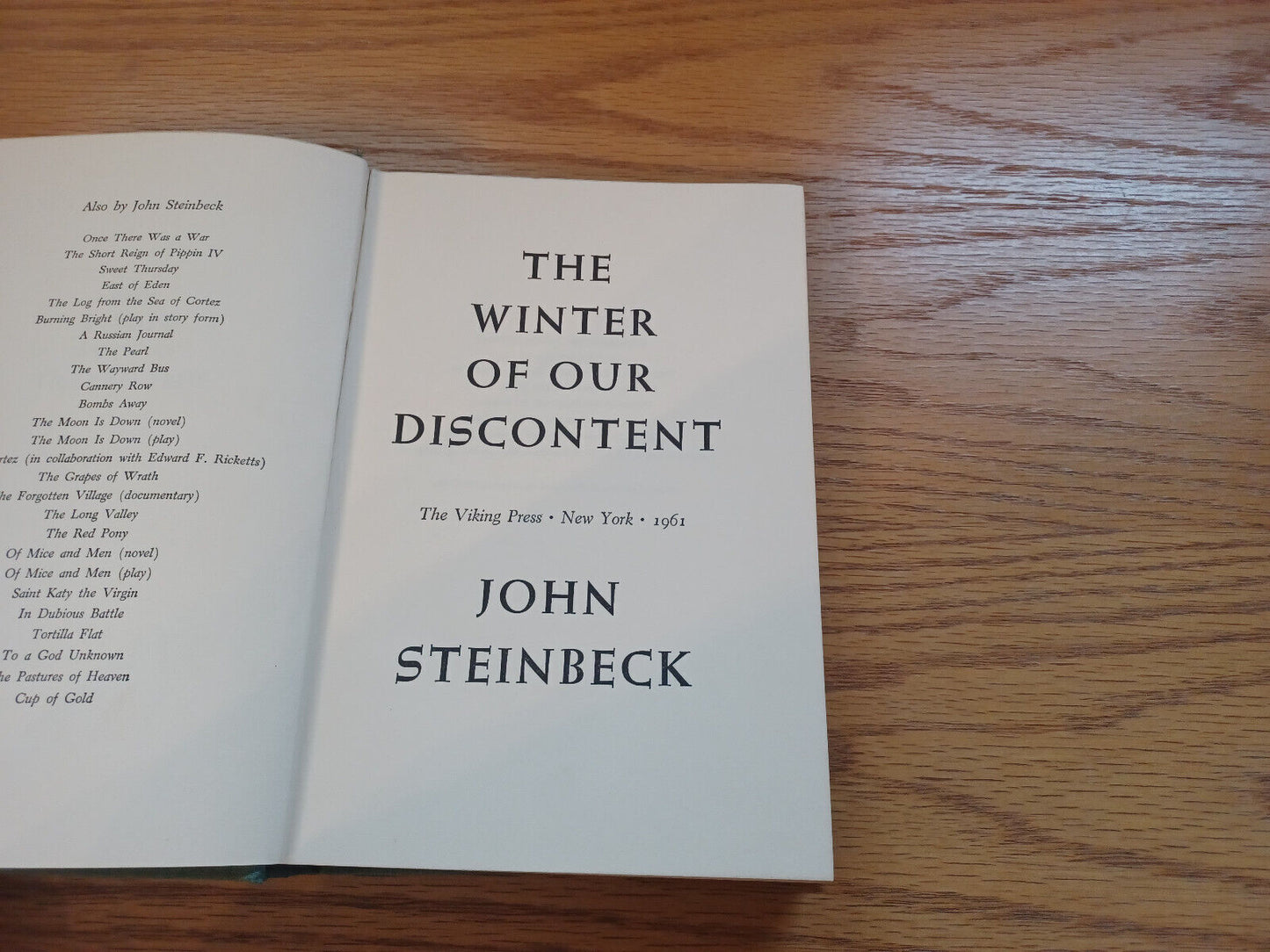 The Winter Of Our Discontent John Steinbeck 1961