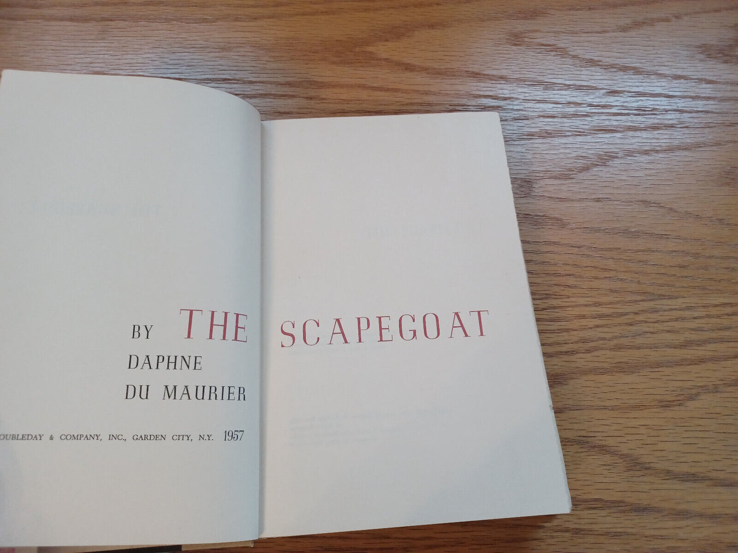 The Scapegoat Daphne Du Maurier 1957 Book Club Edition Dust Jacket