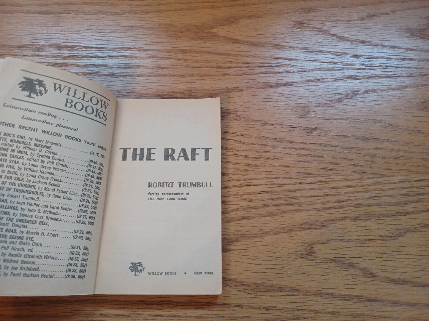 The Raft Robert Trumbull 1968 Paperback