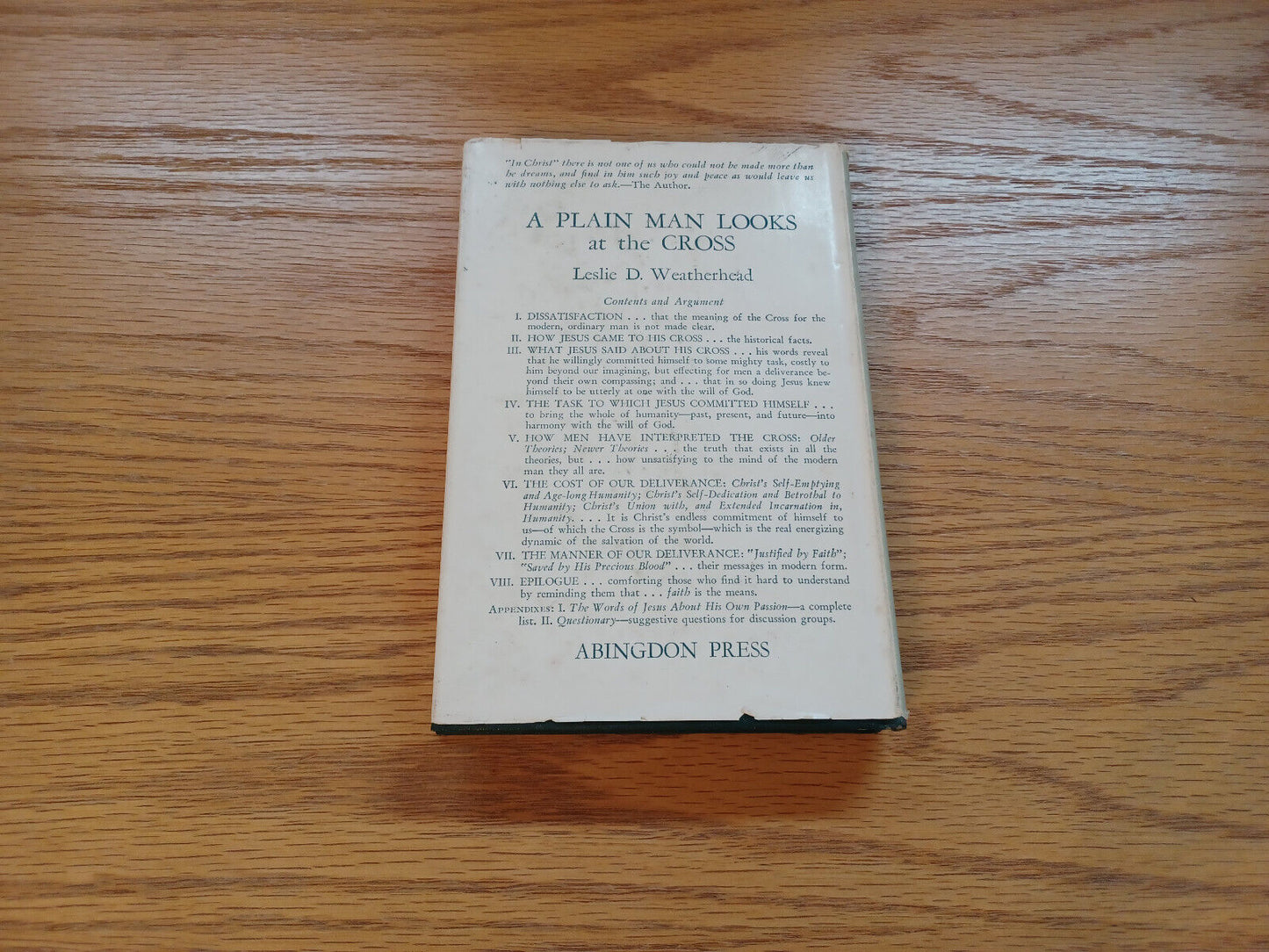 A Plain Man Looks At The Cross 1945 Dust Jacket Leslie D Weatherhead