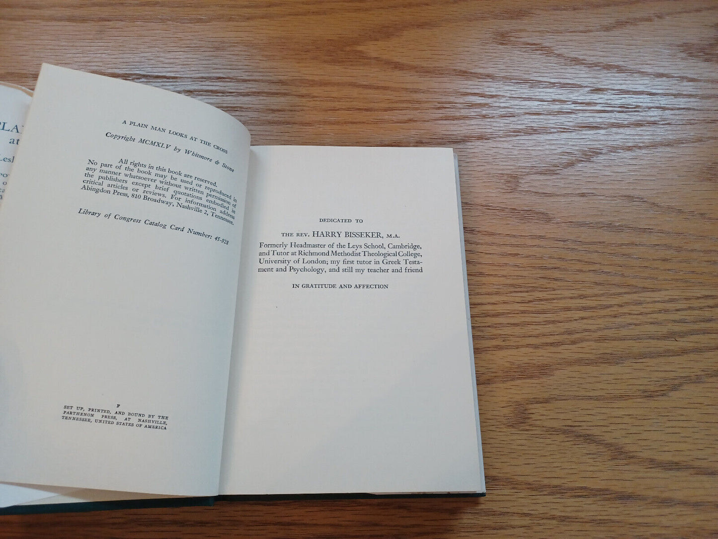 A Plain Man Looks At The Cross 1945 Dust Jacket Leslie D Weatherhead