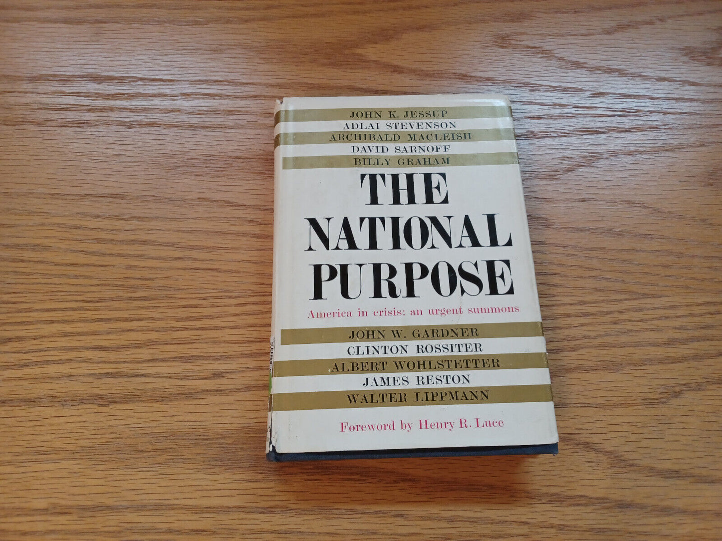 The National Purpose Dust Jacket 1960 1St Ed John K Jessup