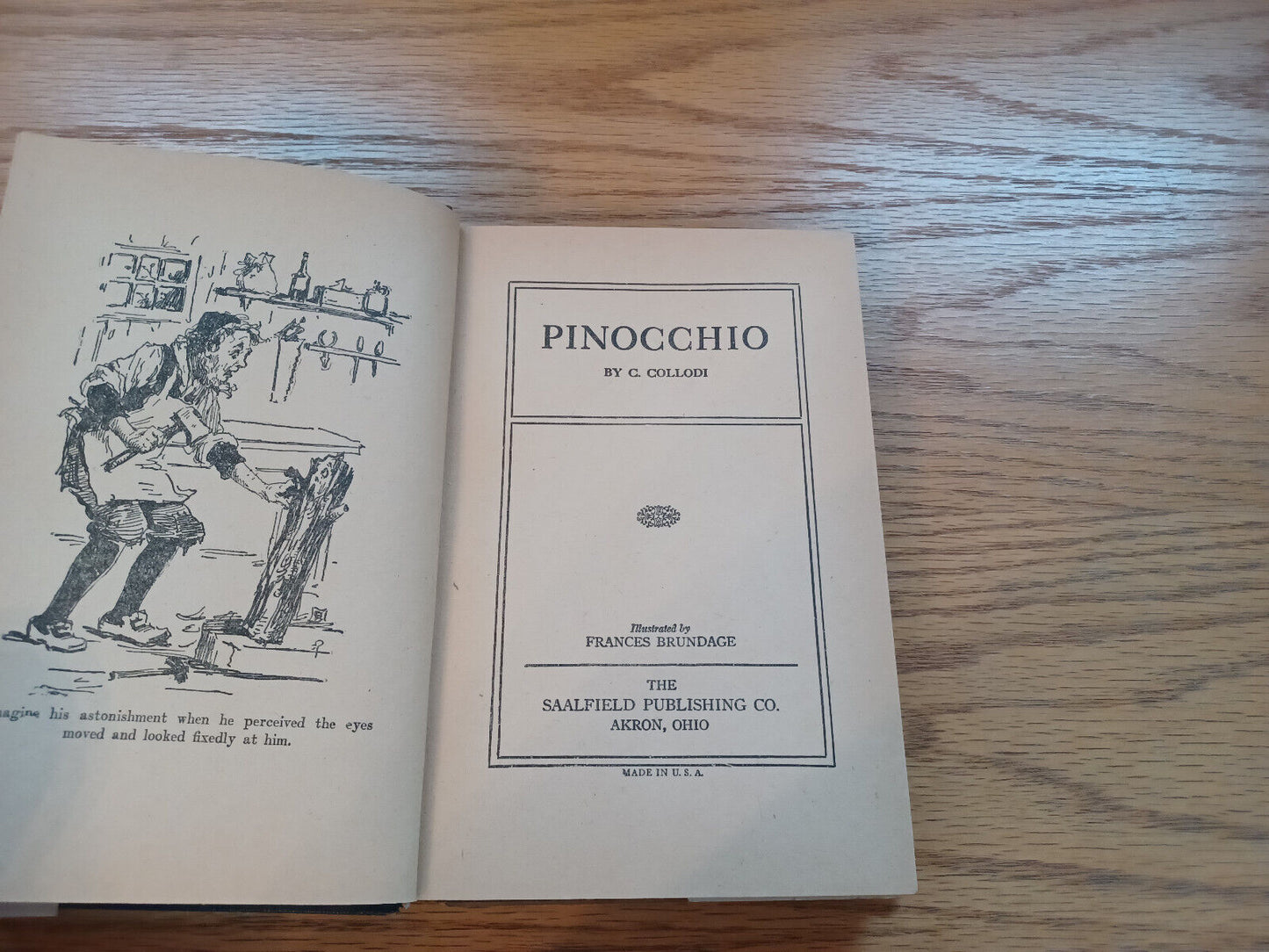 Pinocchio C Collodi 1924 Hardcover Dust Jacket