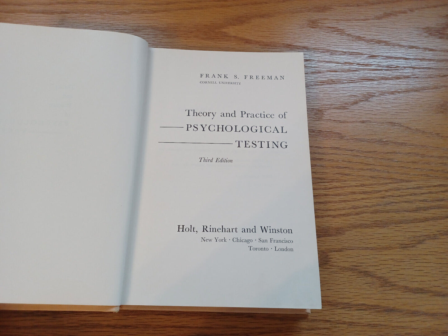 Theory And Practice Of Psychological Testing 1962 Frank S Freeman