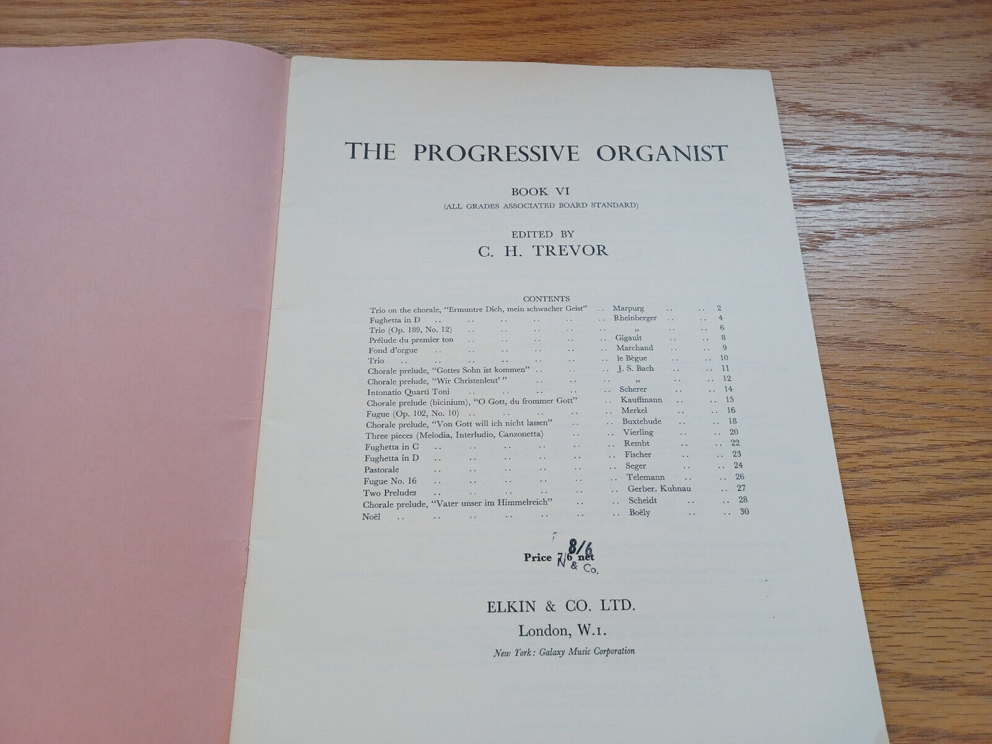 The Progressive Organist Book Vi C H Trevor 1966