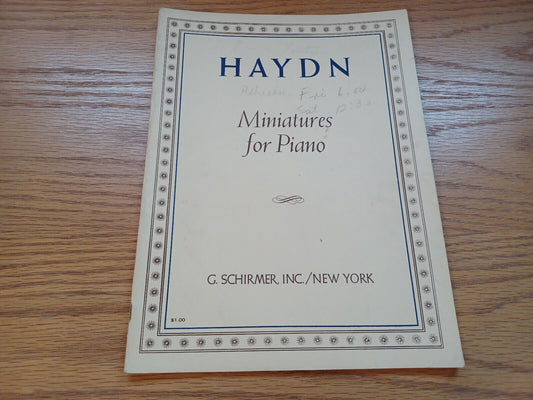 Miniatures For Piano Joseph Haydn 1964