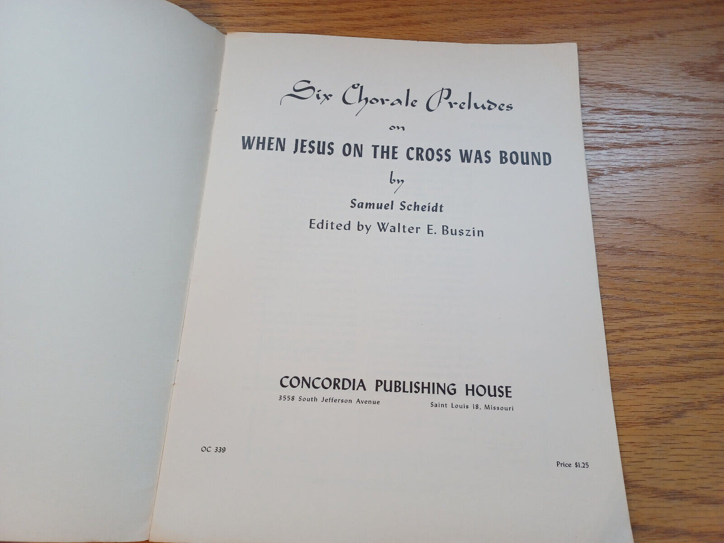 When Jesus On The Cross Was Bound Samuel Scheidt 1954