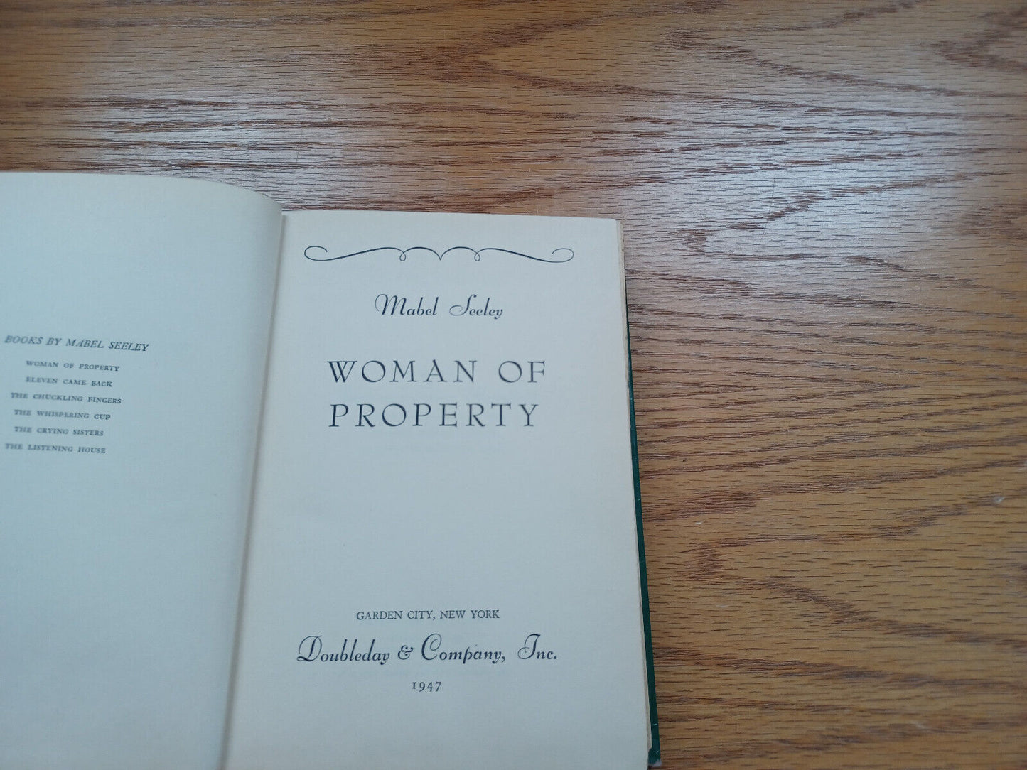 Woman Of Property By Mabel Seeley 1947