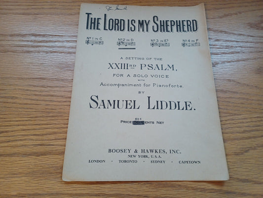 The Lord Is My Shepherd Samuel Liddle 1929