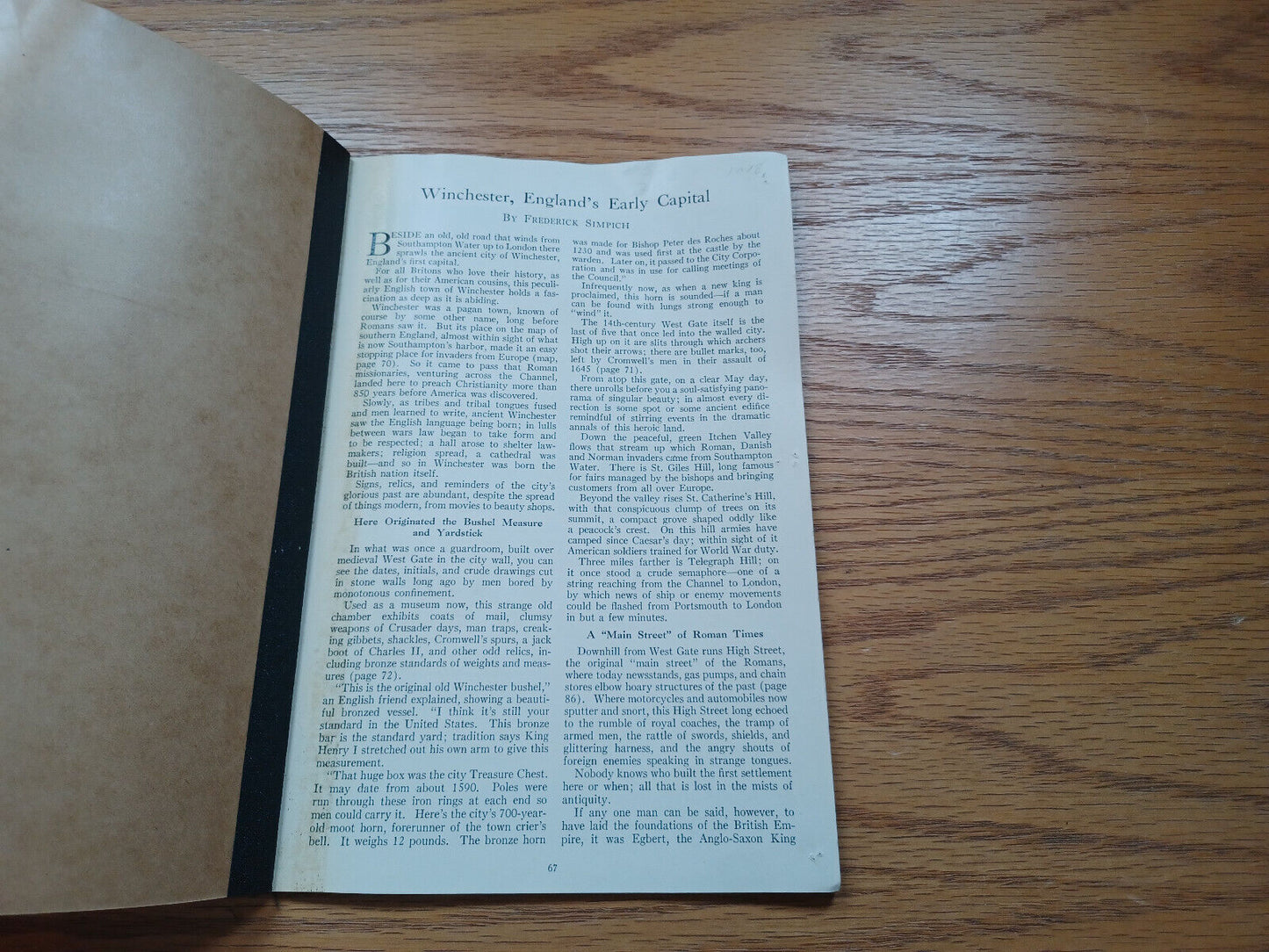 Winchester England'S Early Capital Frederick Simpich Vol 79 Pages 67 To 92 1941