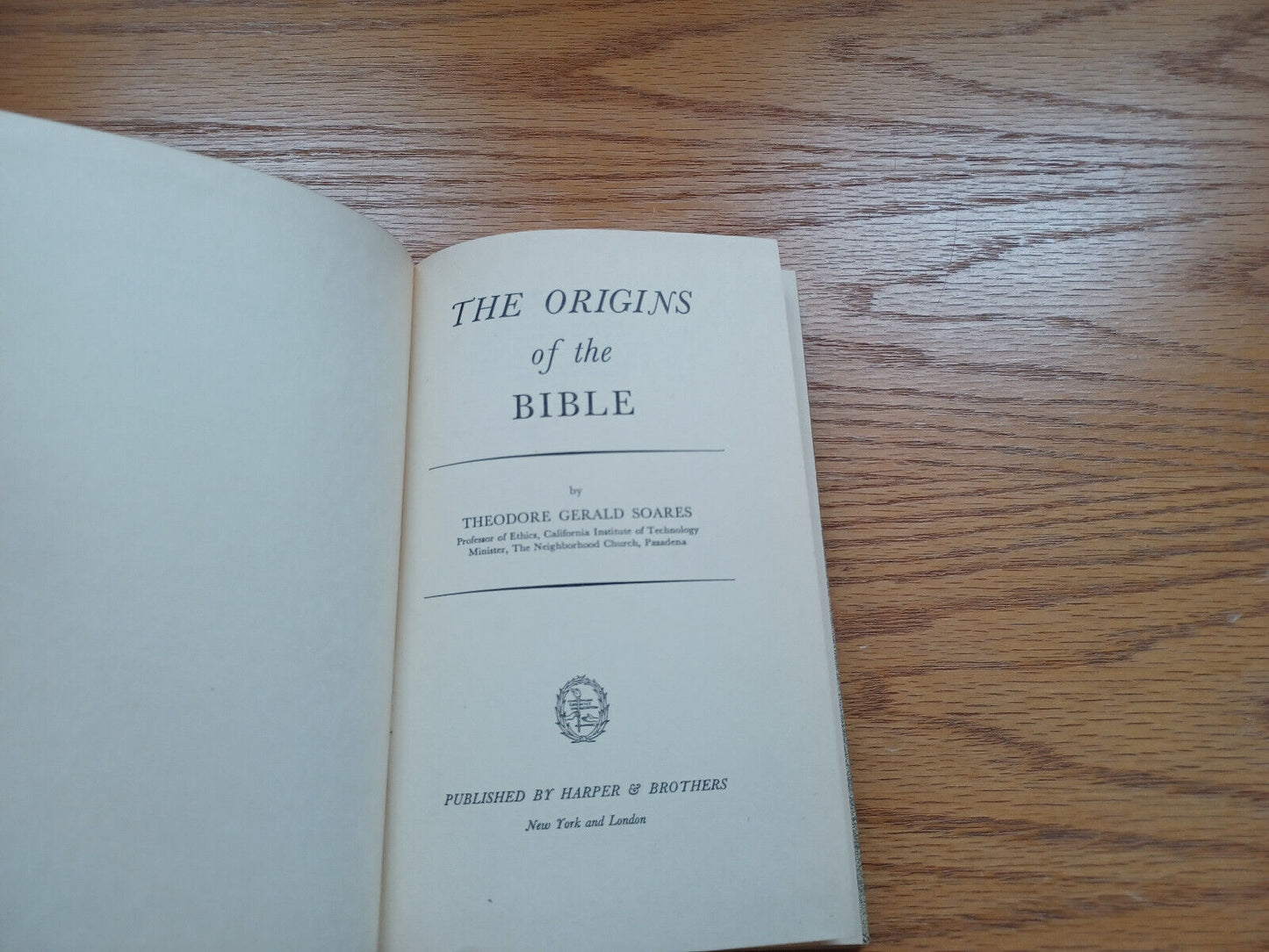 The Origins Of The Bible By Theodore Soares 1941