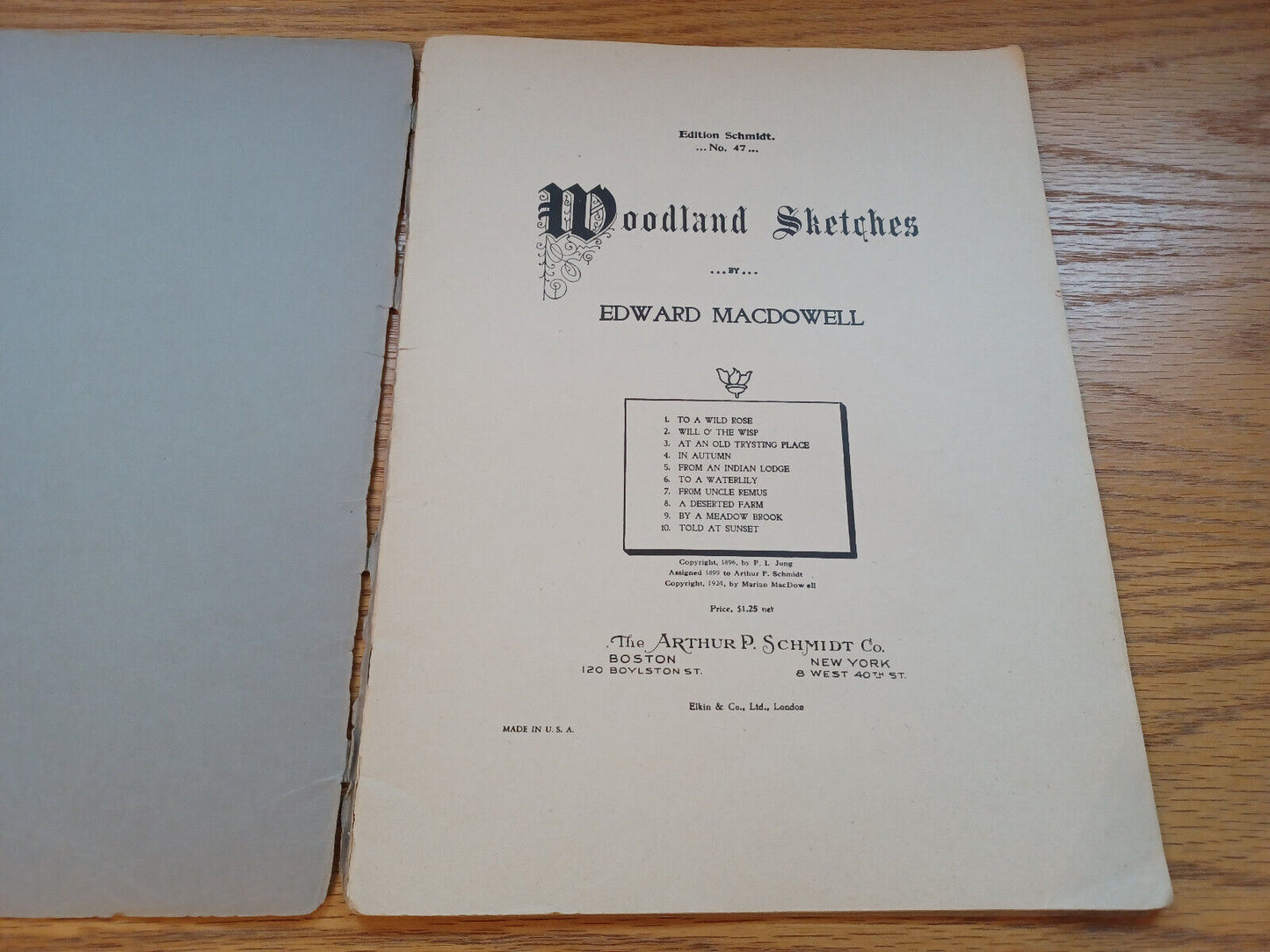 Woodland Sketches Edward Macdowell 1924