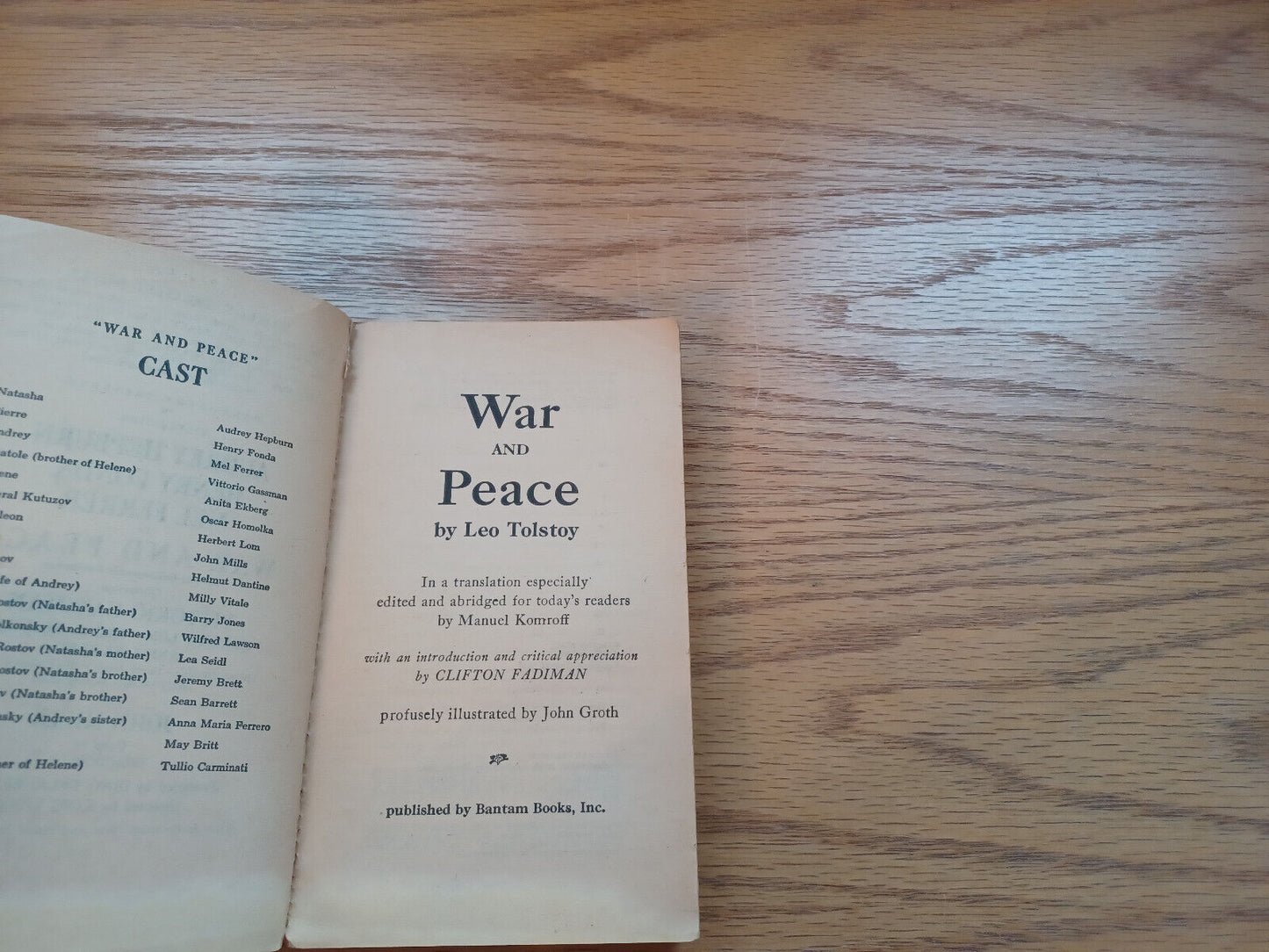 War And Peace Leo Tolstoy 1956 Bantam Books Paperback