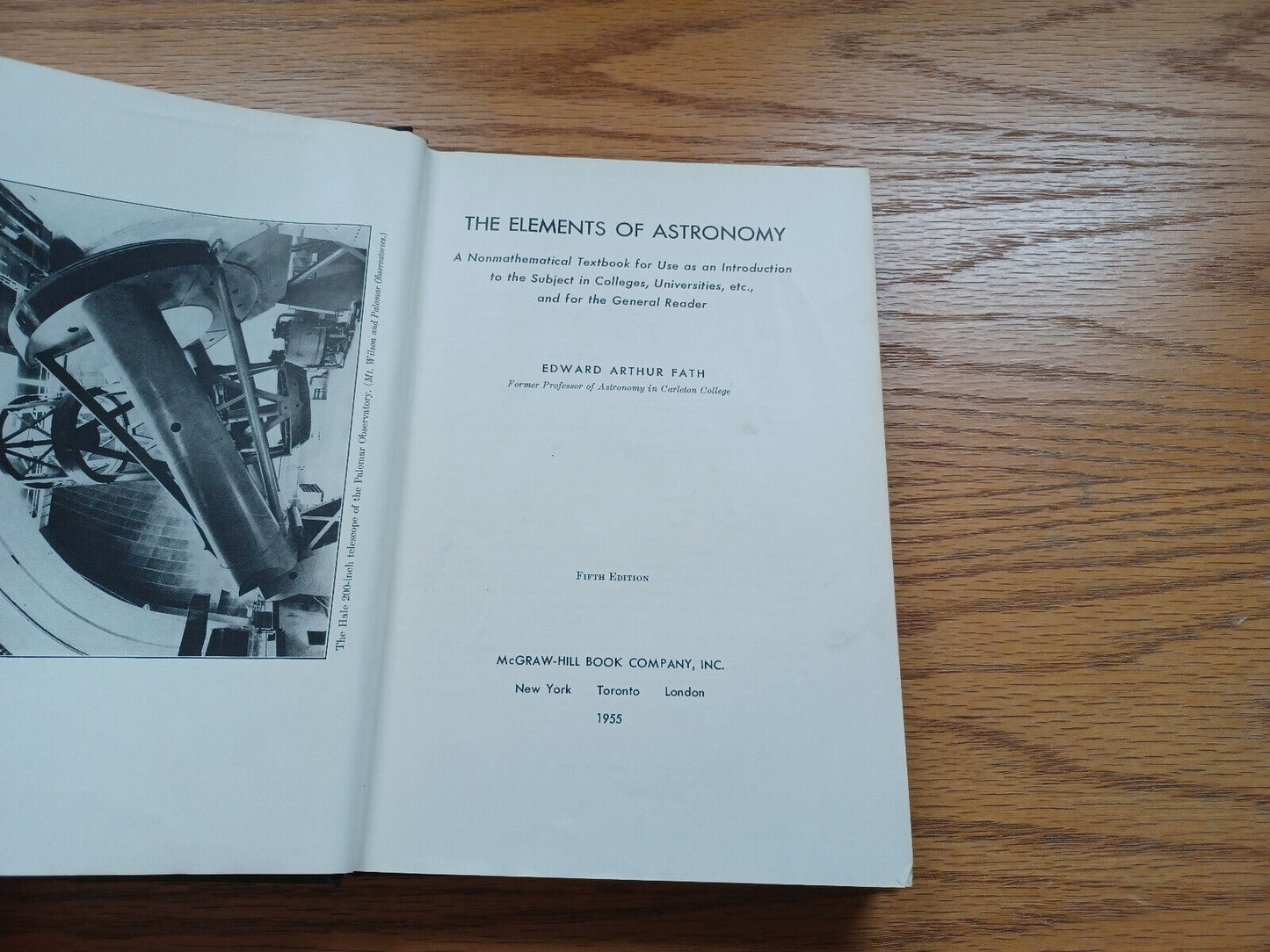 Elements Of Astronomy Fifth Edition By Edward Fath 1955