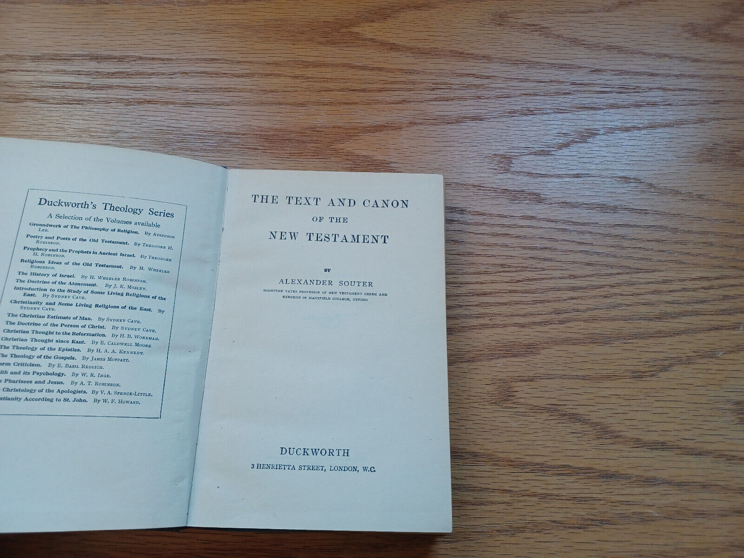 The Text And Canon Of The New Testament By Alexander Souter 1948