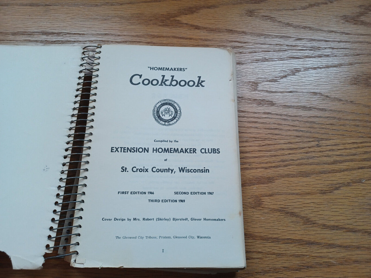 Homemakers Cookbook Extension Homemaker Clubs St Croix County Wisconsin 1969