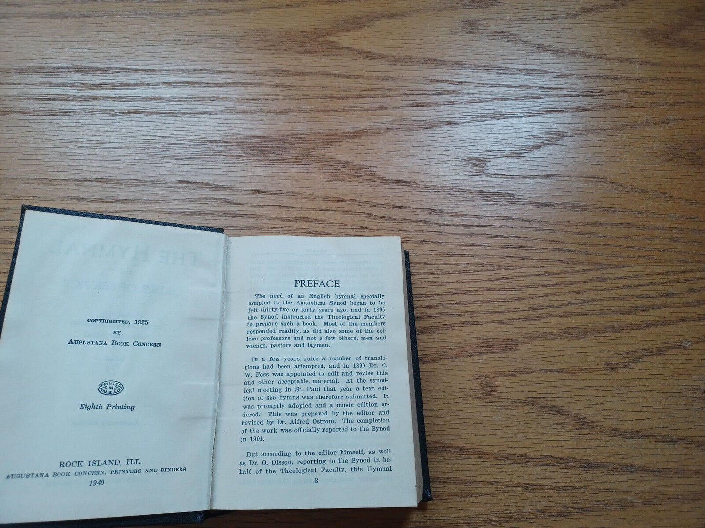 The Hymnal And Order Of Service Evangelical Lutheran Augustana Synod 1940