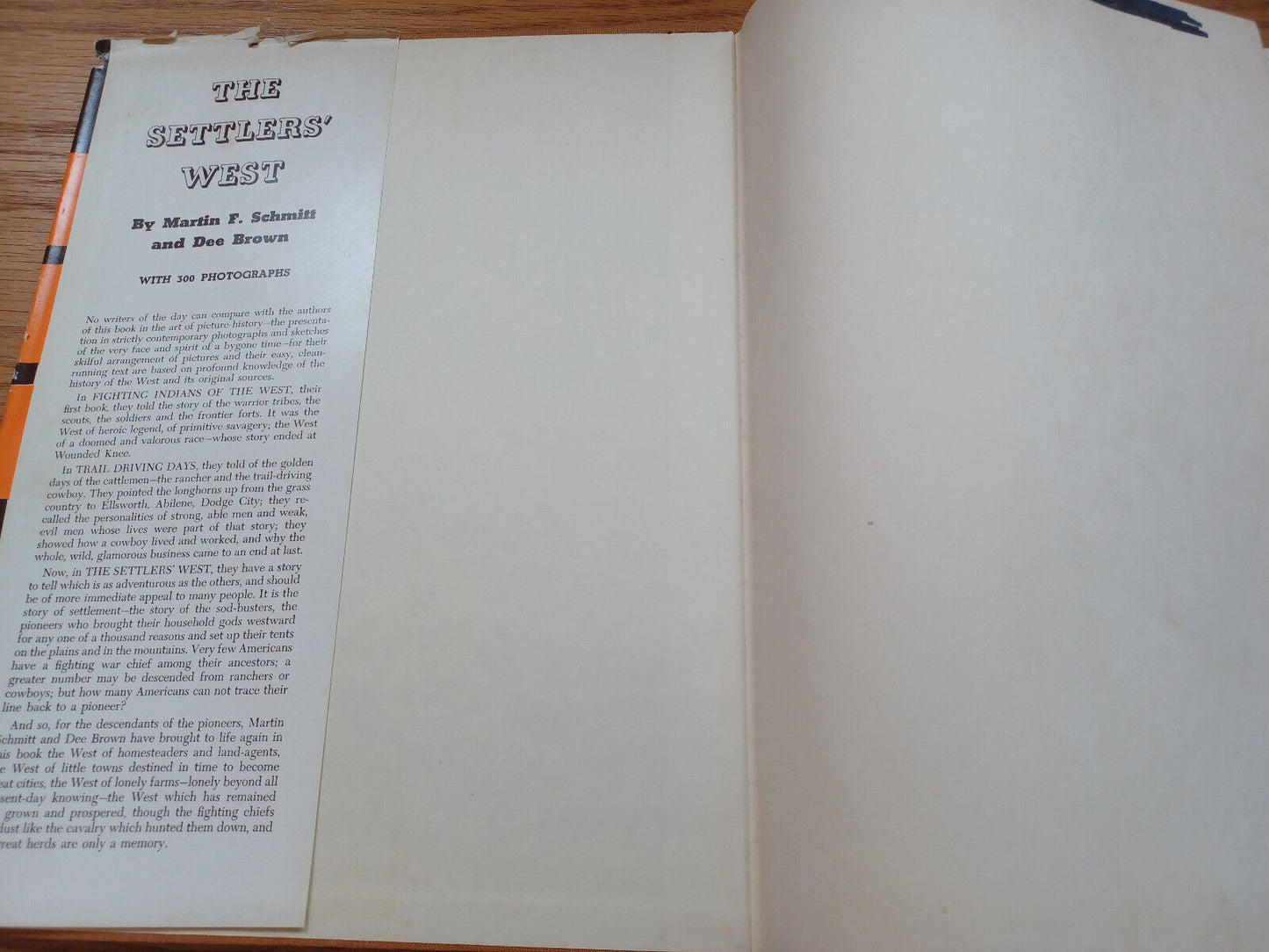 The Settlers West By Martin Schmitt 1955 Dust Jacket