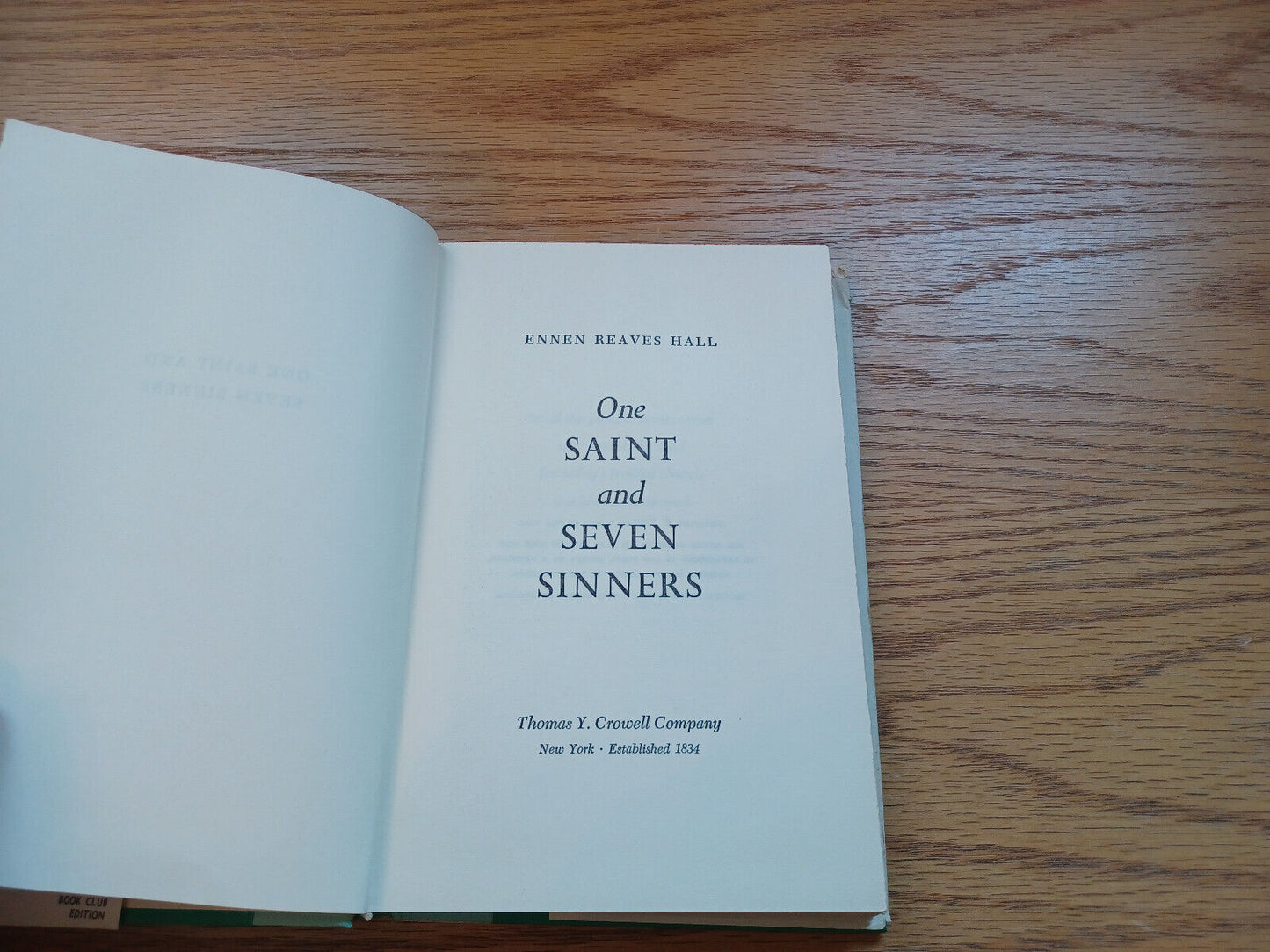 One Saint And Seven Sinners By Ennen Hall 1959 Dust Jacket