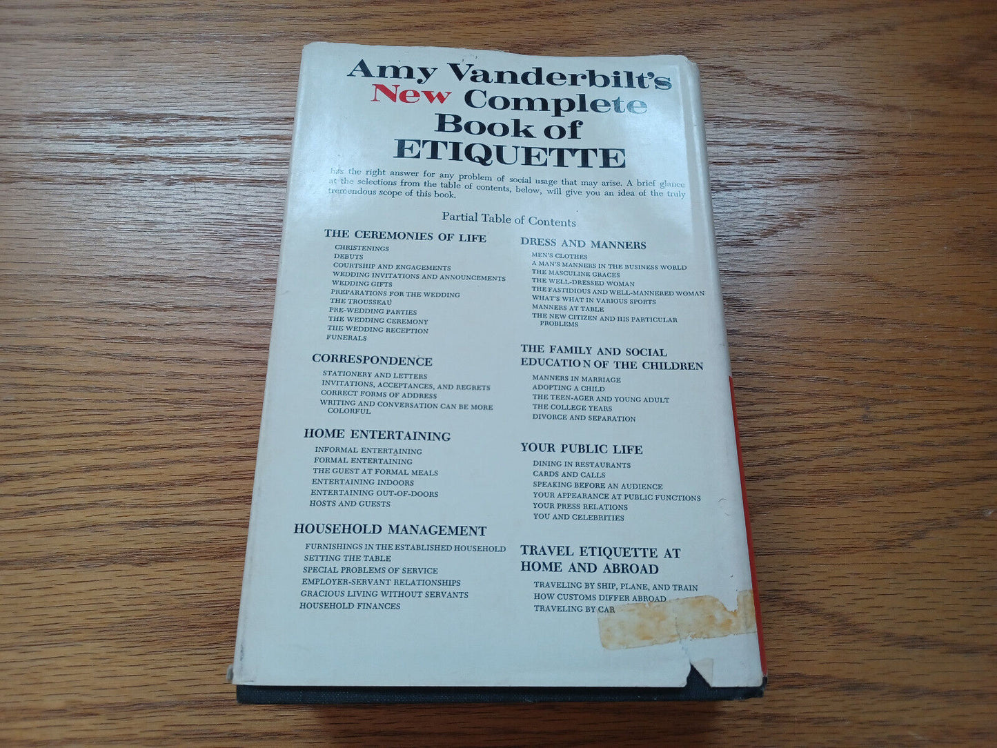 Amy Vanderbilt New Complete Book Of Etiquette By Amy Vanderbilt 1963 Dust Jacket