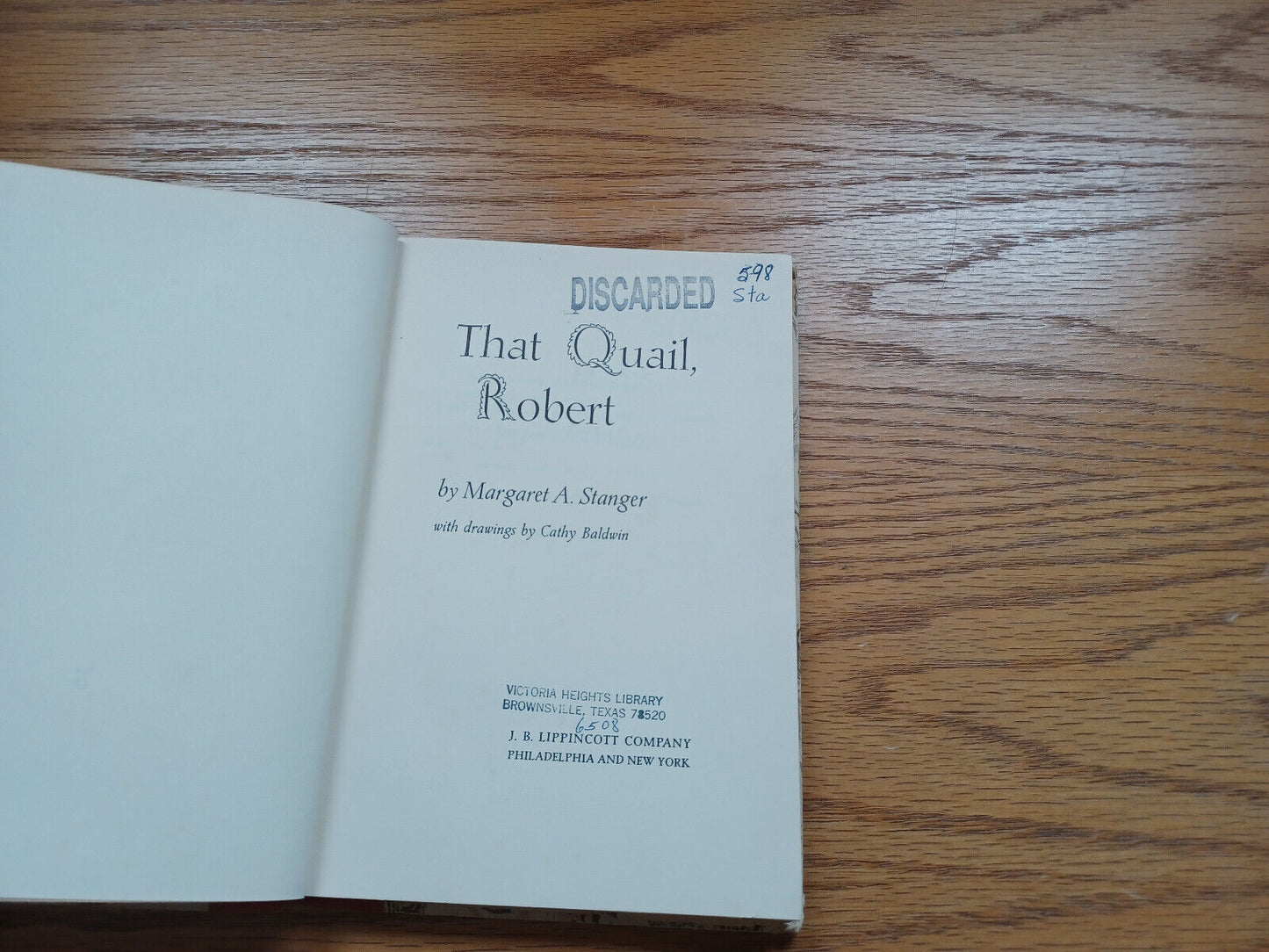 That Quail Robert By Margaret Stanger 1966
