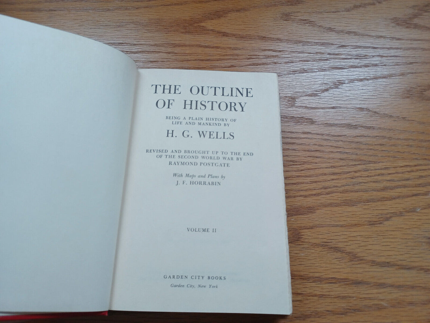 The Outline Of History By Hg Wells 1956 Volume Two Dust Jacket