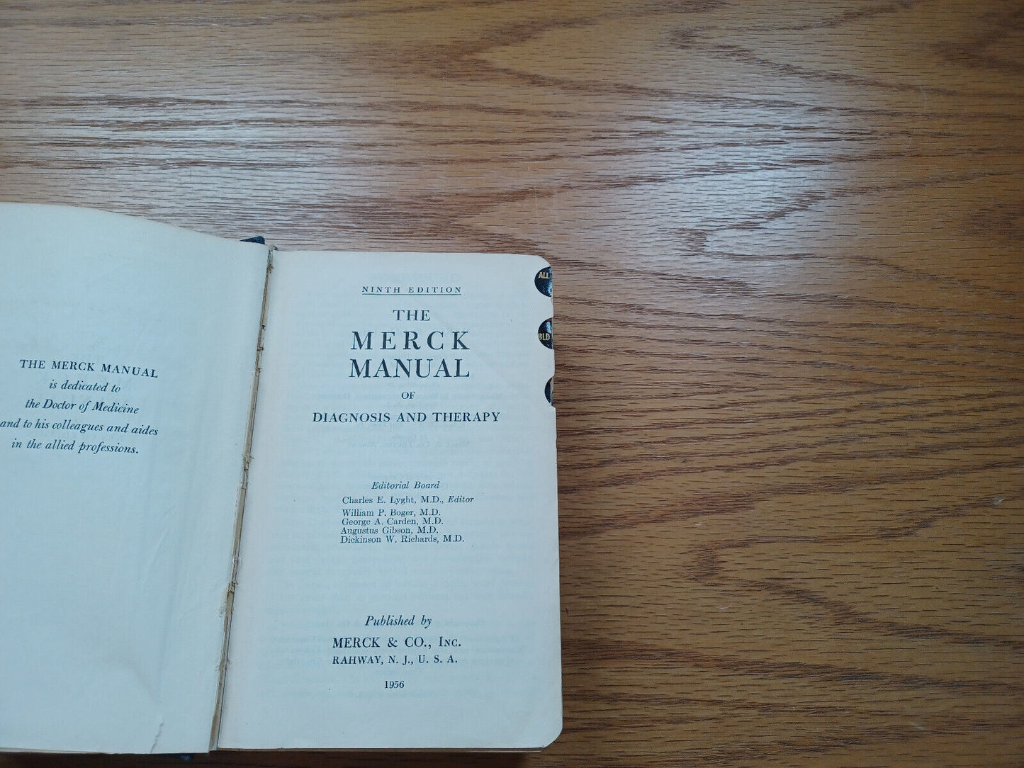 The Merck Manual Of Diagnosis And Therapy 9th Ed Charles Lyght 1956