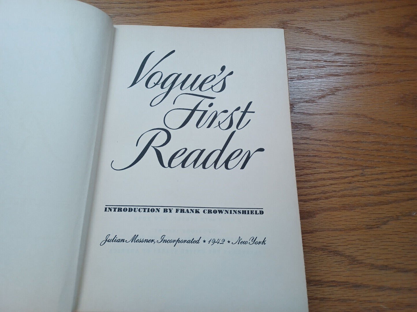 Vogues'S First Reader By Frank Crowninshield 1942