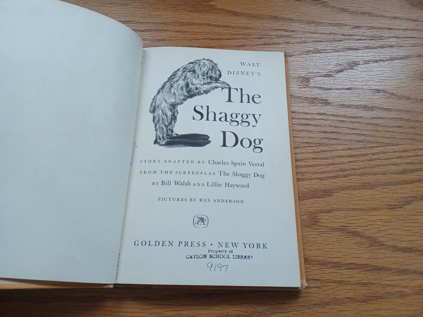 Walt Disney's The Shaggy Dog Charles Spain Verral 1959 Golden Press Hardcover