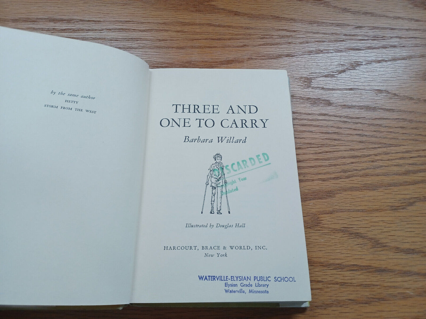 Three And One To Carry Barbara Willard 1965 Hardcover Dust Jacket Harcourt Brace