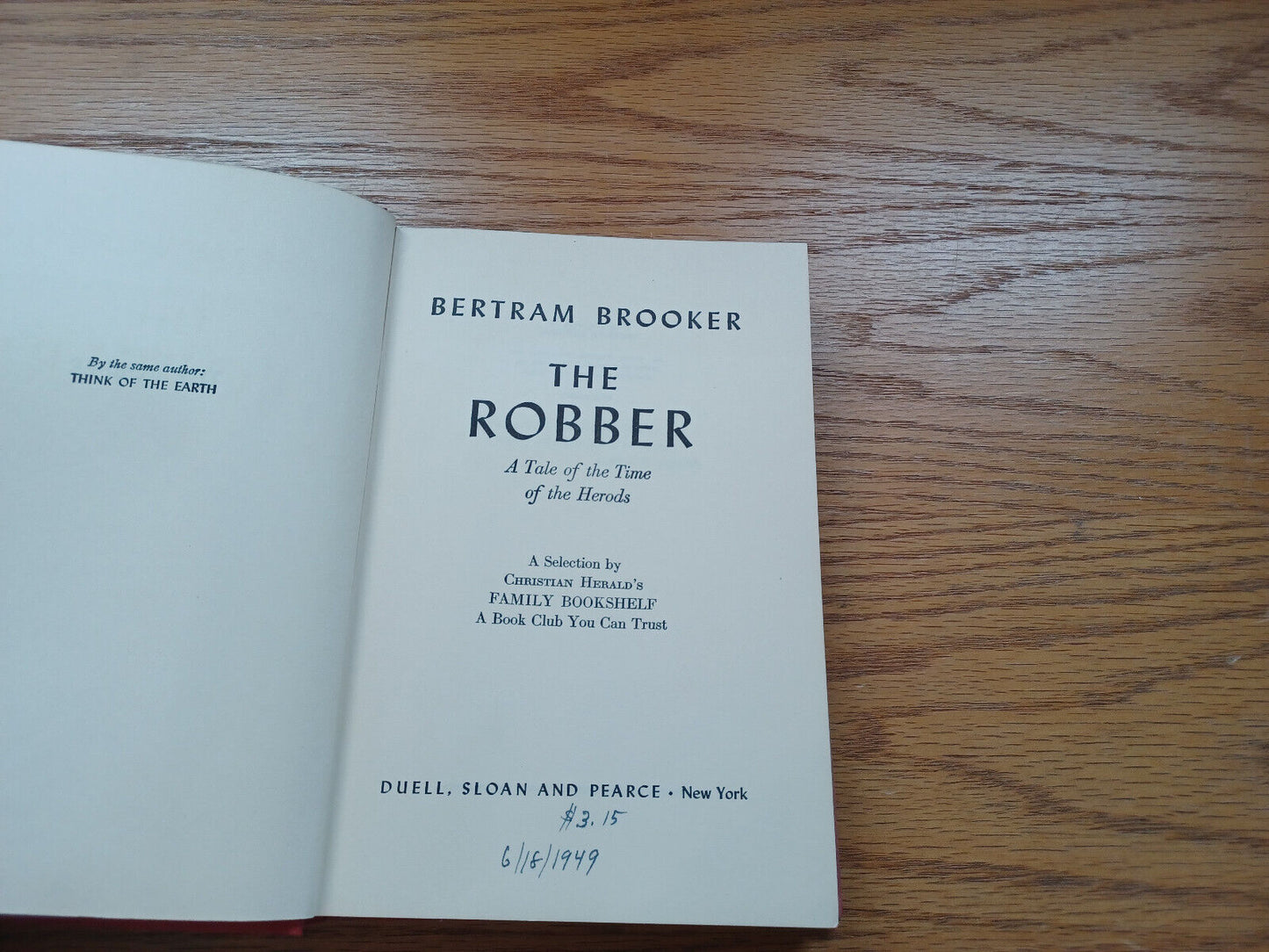 The Robber By Bertram Brooker 1949 First Edition