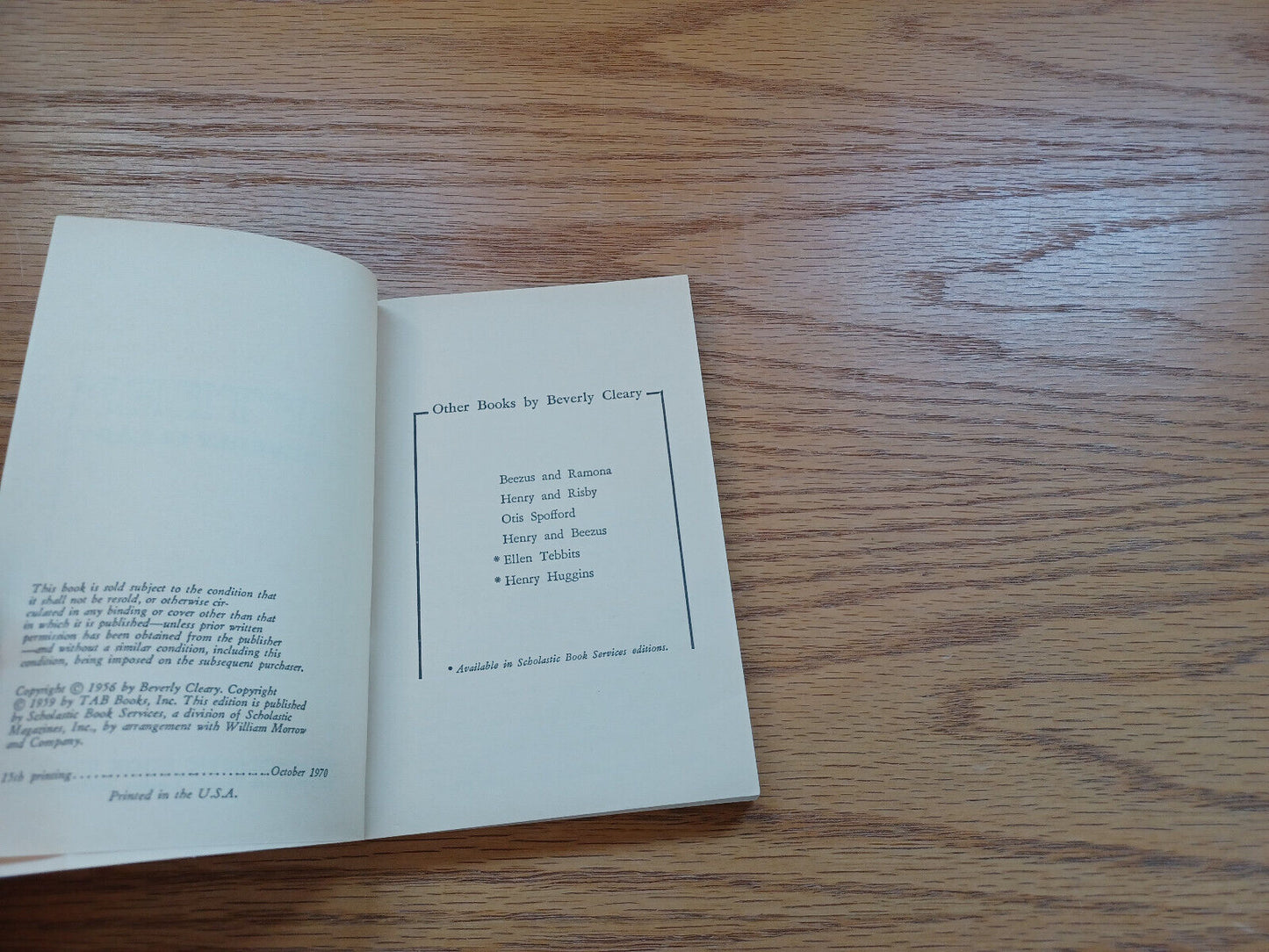 Fifteen Beverly Cleary 1970