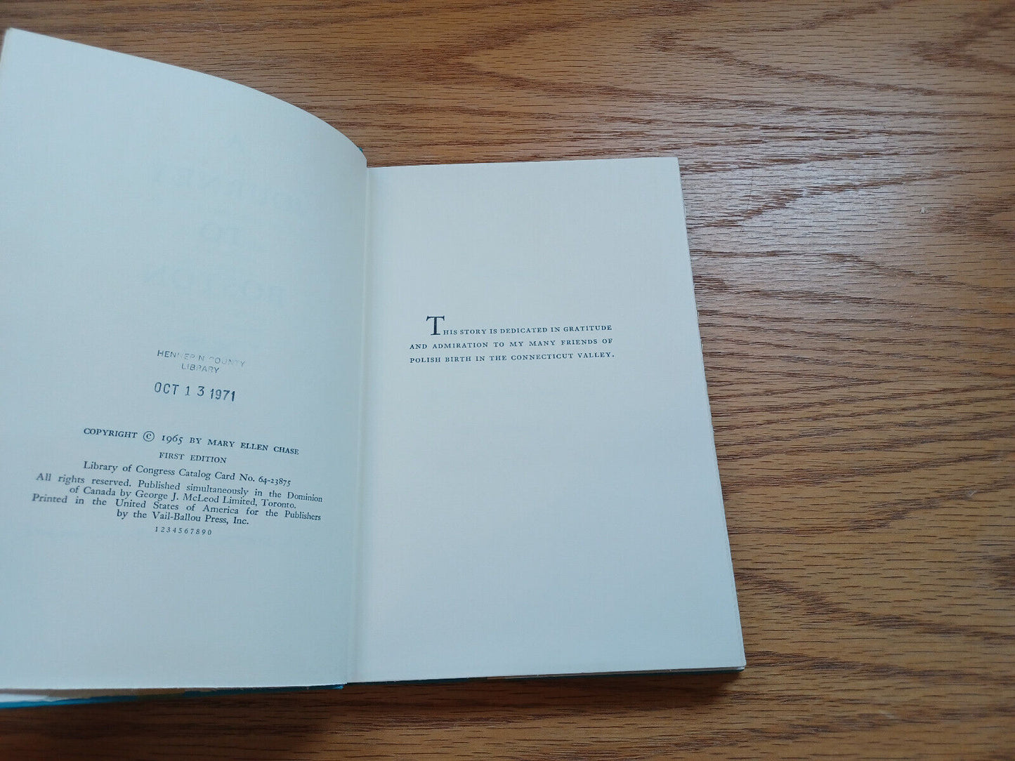 A Journey To Boston Mary Ellen Chase 1965 1St Ed Dust Jacket