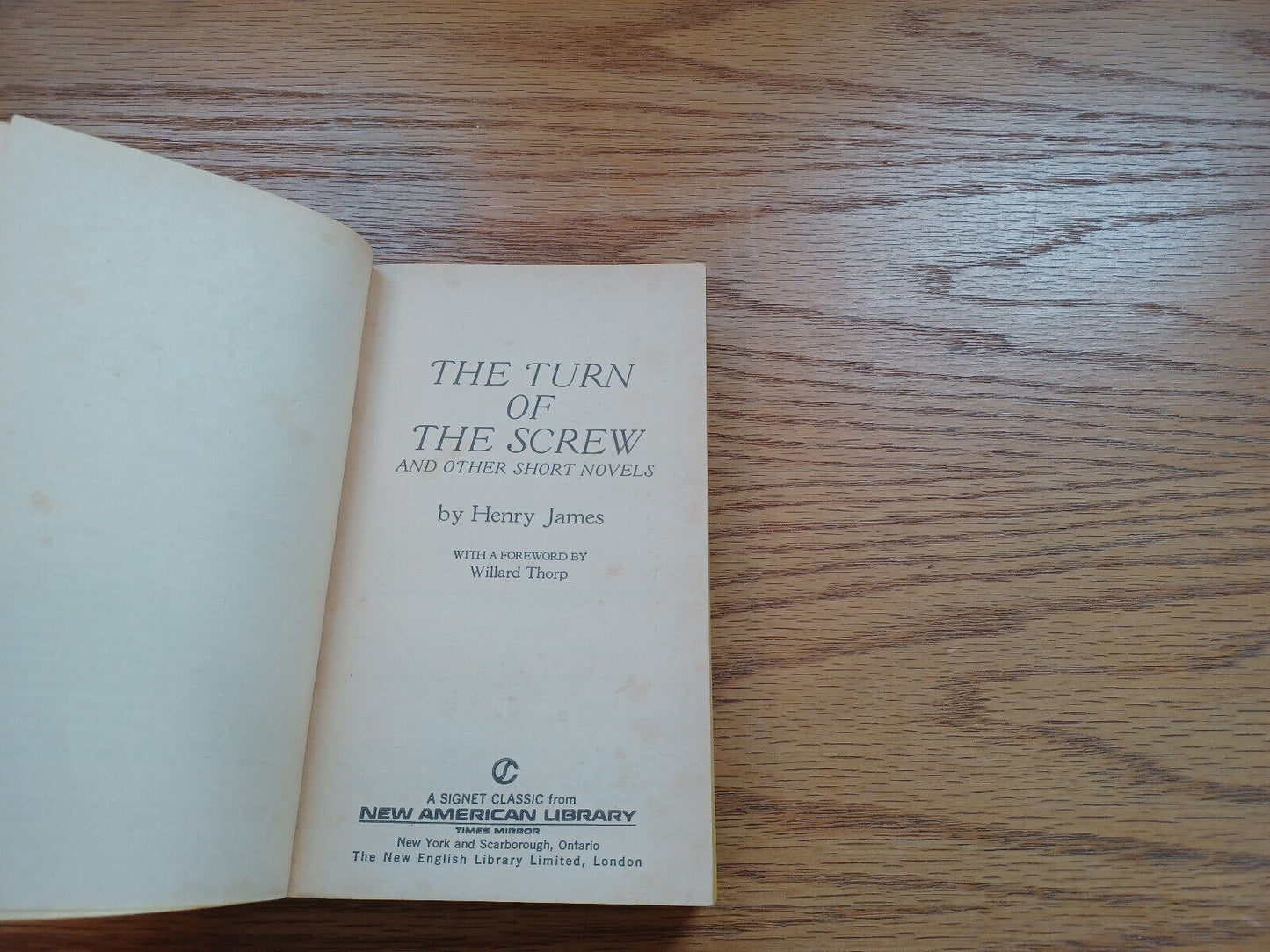 The Turn Of The Screw And Other Short Novels Henry James 1962