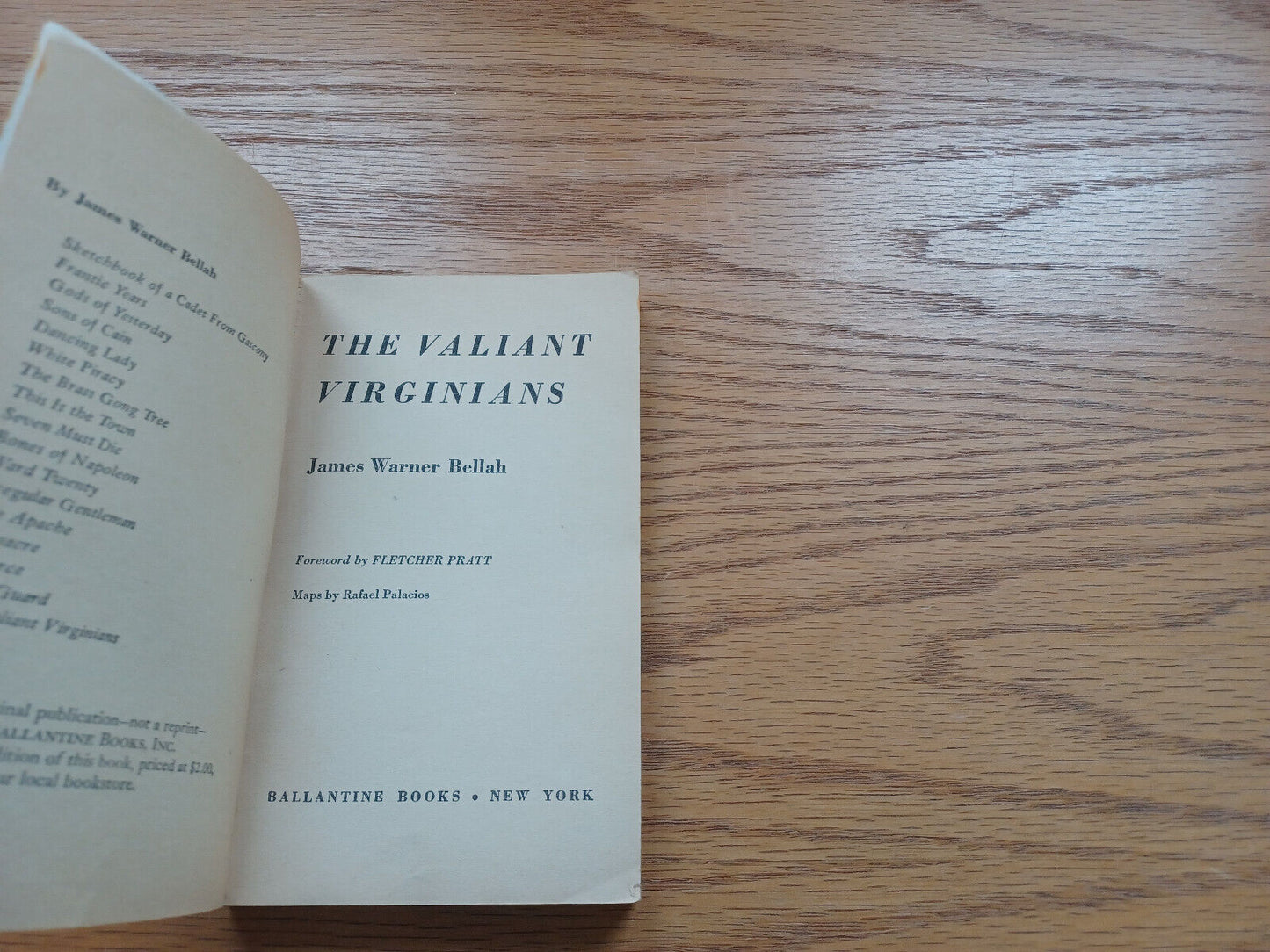 The Valiant Virginians James Warner Bellah 1953 Ballantine Books Paperback