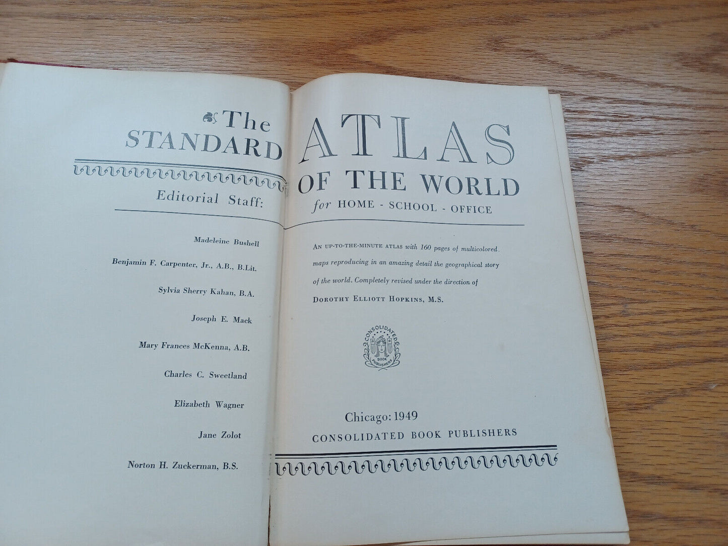 The Standard Atlas Of The World For Home School Office By Dorothy Hopkins 1949