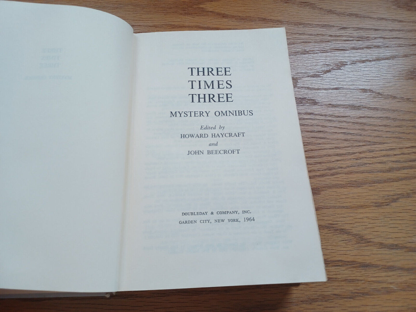 Three Times Three Mystery Omnibus By Howard Haycraft 1964